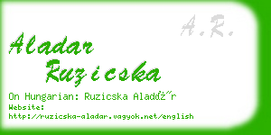 aladar ruzicska business card